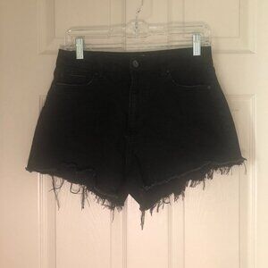 True Craft Mom Jean black frayed bottom‎ shorts size 9